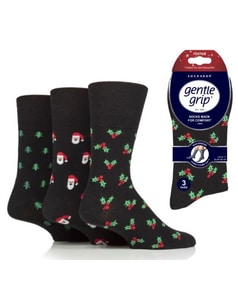 Weihnachtssocken mit dunklem Design und sanftem Griff